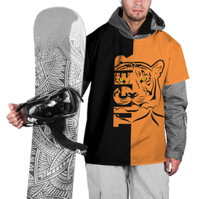 Накидка на куртку 3D с принтом Тигр   (Tiger) в Курске, 100% полиэстер |  | Тематика изображения на принте: animal | beast | cat | predator | tiger | амурский тигр | белый тигр | боец | во | год тигра | дикий тигр | животное | зверь | злой тигр | кот | новый год 2022 | оскал | охотник | полосатая кошка | полоски тигра