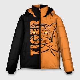 Мужская зимняя куртка 3D с принтом Тигр   (Tiger) в Екатеринбурге, верх — 100% полиэстер; подкладка — 100% полиэстер; утеплитель — 100% полиэстер | длина ниже бедра, свободный силуэт Оверсайз. Есть воротник-стойка, отстегивающийся капюшон и ветрозащитная планка. 

Боковые карманы с листочкой на кнопках и внутренний карман на молнии. | animal | beast | cat | predator | tiger | амурский тигр | белый тигр | боец | во | год тигра | дикий тигр | животное | зверь | злой тигр | кот | новый год 2022 | оскал | охотник | полосатая кошка | полоски тигра
