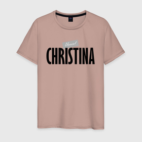 Мужская футболка хлопок с принтом Unreal Christina в Курске, 100% хлопок | прямой крой, круглый вырез горловины, длина до линии бедер, слегка спущенное плечо. | christina | hype | motto | name | slogan | девиз | имя | кристина | лозунг | слоган | хайп