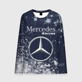 Мужской лонгслив 3D с принтом MERCEDES | Racing + Краски в Санкт-Петербурге, 100% полиэстер | длинные рукава, круглый вырез горловины, полуприлегающий силуэт | amg | auto | bens | benz | logo | merc | mercedes | mersedes | moto | racing | star | vthctltc | авто | амг | бенц | звезда | класс | краска | краски | лого | логотип | мерин | мерс | мерседес | мото | символ | символы | ьуксувуы