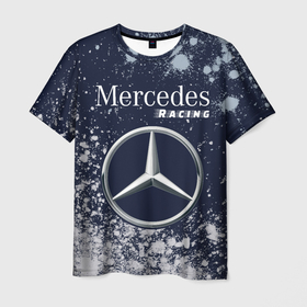 Мужская футболка 3D с принтом MERCEDES | Racing + Краски в Екатеринбурге, 100% полиэфир | прямой крой, круглый вырез горловины, длина до линии бедер | Тематика изображения на принте: amg | auto | bens | benz | logo | merc | mercedes | mersedes | moto | racing | star | vthctltc | авто | амг | бенц | звезда | класс | краска | краски | лого | логотип | мерин | мерс | мерседес | мото | символ | символы | ьуксувуы