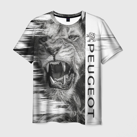 Мужская футболка 3D с принтом Peugeot lion в Курске, 100% полиэфир | прямой крой, круглый вырез горловины, длина до линии бедер | peugeot | psa peugeot citron | автомобилей | пежо | франция