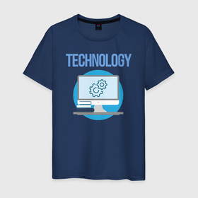 Мужская футболка хлопок с принтом IT Theme , 100% хлопок | прямой крой, круглый вырез горловины, длина до линии бедер, слегка спущенное плечо. | it | technology | информатика | компьютер | математика | наука | процессор | технология | университет | школа