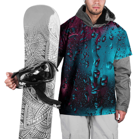 Накидка на куртку 3D с принтом Ностальгия фиолетового дождя в Курске, 100% полиэстер |  | вода | водные капли | дождь | капли | ностальгия фиолетового дождя | стекло