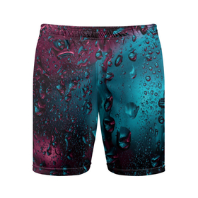 Мужские шорты спортивные с принтом Ностальгия фиолетового дождя в Курске,  |  | Тематика изображения на принте: вода | водные капли | дождь | капли | ностальгия фиолетового дождя | стекло