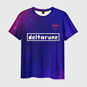 Мужская футболка 3D с принтом DELTARUNE   Космос , 100% полиэфир | прямой крой, круглый вырез горловины, длина до линии бедер | delta | deltarune | game | games | logo | rune | undertale | андертейл | дельта | дельтарун | звезды | игра | игры | космос | лого | логотип | рун | символ | символы