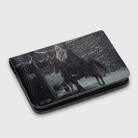Картхолдер с принтом с принтом Геральт и Цири на коне в Тюмени, натуральная матовая кожа | размер 7,3 х 10 см; кардхолдер имеет 4 кармана для карт; | 