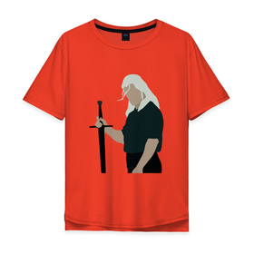 Мужская футболка хлопок Oversize с принтом Witcher Генри Кавилл в Екатеринбурге, 100% хлопок | свободный крой, круглый ворот, “спинка” длиннее передней части | witcher | ведьмак | генри кавилл | геральт из ривии | йеннифэр из венгерберга | фрейя аллан цирилла