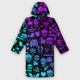 Дождевик унисекс 3D с принтом UNDERTALE NEON PATTERN | УЗОР в Рязани,  |  | Тематика изображения на принте: asriel dreemurr | chara | frisk | gaster blaster | heart | sans | undertale | азриэль дримурр | андертейл | гастер | меттатон | санс | сердце | фриск | чара