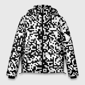 Мужская зимняя куртка 3D с принтом Стиль QR код в Санкт-Петербурге, верх — 100% полиэстер; подкладка — 100% полиэстер; утеплитель — 100% полиэстер | длина ниже бедра, свободный силуэт Оверсайз. Есть воротник-стойка, отстегивающийся капюшон и ветрозащитная планка. 

Боковые карманы с листочкой на кнопках и внутренний карман на молнии. | qr code | qr код | ковид | ковид 19 | код | коронавирус | кр код | пандемия | прикол