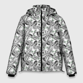 Мужская зимняя куртка 3D с принтом Миллионер (Millionaire) в Кировске, верх — 100% полиэстер; подкладка — 100% полиэстер; утеплитель — 100% полиэстер | длина ниже бедра, свободный силуэт Оверсайз. Есть воротник-стойка, отстегивающийся капюшон и ветрозащитная планка. 

Боковые карманы с листочкой на кнопках и внутренний карман на молнии. | Тематика изображения на принте: бабки | баксы | банк | банкноты | бизнес | богатство | брокер | бумажник | бюджет | валюта | взятка | вор | деньги | доллары | евро | зарплата | золото | казино | капитал | касса | копилка | кошелёк
