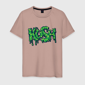 Мужская футболка хлопок с принтом Green Kush в Санкт-Петербурге, 100% хлопок | прямой крой, круглый вырез горловины, длина до линии бедер, слегка спущенное плечо. | Тематика изображения на принте: арт | деньги | зелёный | иллюстрация | текст