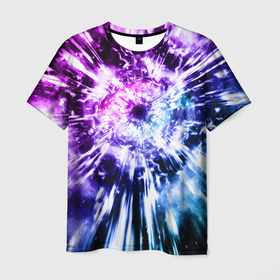 Мужская футболка 3D с принтом НЕОНОВЫЙ ВЗРЫВ   NEON BURST в Курске, 100% полиэфир | прямой крой, круглый вырез горловины, длина до линии бедер | burst | explosion | neon | абстракция | взрыв | кислотный | краски | неон | неоноавый