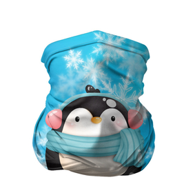 Бандана-труба 3D с принтом Пингвин   эскимо. Новый год в Тюмени, 100% полиэстер, ткань с особыми свойствами — Activecool | плотность 150‒180 г/м2; хорошо тянется, но сохраняет форму | зима | мороженое | новый год | рождество | эскимо