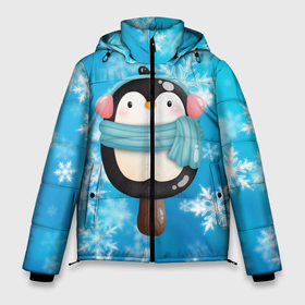 Мужская зимняя куртка 3D с принтом Пингвин   эскимо. Новый год в Новосибирске, верх — 100% полиэстер; подкладка — 100% полиэстер; утеплитель — 100% полиэстер | длина ниже бедра, свободный силуэт Оверсайз. Есть воротник-стойка, отстегивающийся капюшон и ветрозащитная планка. 

Боковые карманы с листочкой на кнопках и внутренний карман на молнии. | Тематика изображения на принте: зима | мороженое | новый год | рождество | эскимо