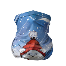 Бандана-труба 3D с принтом Медвежонок  2022 новогодний в Новосибирске, 100% полиэстер, ткань с особыми свойствами — Activecool | плотность 150‒180 г/м2; хорошо тянется, но сохраняет форму | 2022 | медвежонок | новогодний | новый год | рождество