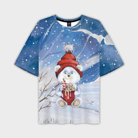 Мужская футболка OVERSIZE 3D с принтом Медвежонок  2022 новогодний в Белгороде,  |  | 2022 | медвежонок | новогодний | новый год | рождество
