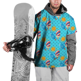 Накидка на куртку 3D с принтом Лето. Мороженое в Новосибирске, 100% полиэстер |  | Тематика изображения на принте: лето | морожное | сладости | солнце | солнышко | фруктовое | эскимо
