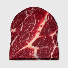 Шапка 3D с принтом Свежее мясо , 100% полиэстер | универсальный размер, печать по всей поверхности изделия | еда | мясо | необычные | пища | провокация | хоррор