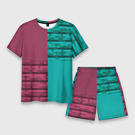 Мужской костюм с шортами 3D с принтом Minecraft | Майнкрафт колор ,  |  | color | geometry | minecraft | блоки | геометрия | зеленый | игра | квадрат | колор | красный | куб | майнкрафт | пиксели | развлечения