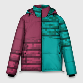 Мужская зимняя куртка 3D с принтом Minecraft | Майнкрафт колор , верх — 100% полиэстер; подкладка — 100% полиэстер; утеплитель — 100% полиэстер | длина ниже бедра, свободный силуэт Оверсайз. Есть воротник-стойка, отстегивающийся капюшон и ветрозащитная планка. 

Боковые карманы с листочкой на кнопках и внутренний карман на молнии. | color | geometry | minecraft | блоки | геометрия | зеленый | игра | квадрат | колор | красный | куб | майнкрафт | пиксели | развлечения