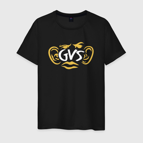 Мужская футболка хлопок с принтом GVS ЛИЦО в Санкт-Петербурге, 100% хлопок | прямой крой, круглый вырез горловины, длина до линии бедер, слегка спущенное плечо. | валакас | глад | лицо | прикол | стример | ютубер