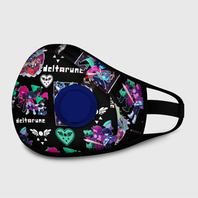 Маска из неопрена с принтом DELTARUNE PATTERN ART   ГЕРОИ ДЕЛЬТАРУН в городе Новоалтайск, неопрен 100% | Форма огибающая нос. Резинки для ушей с дополнительной резинкой на затылке. Клапан для выдоха для активного дыхания при занятиях спортом. Эластичный материал маски и окантовки для лучшего растяжения и прилегания маски.  | deltarune | deltarune 2 | game | magic | undertale символ | дельта | дельтарун | дельтарун 2 | джевил | знак руин андертейл | значок дельтарун пиксель | игра | королева | крис | магическая руна | магия | ноэлль | ральзей