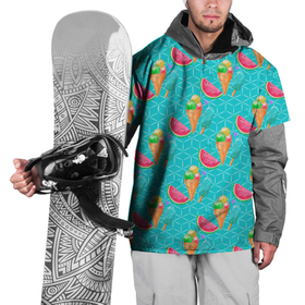 Накидка на куртку 3D с принтом Летнее настроение: Сок и арбуз в Новосибирске, 100% полиэстер |  | арбуз | летнее настроение | лето | лимонад | сок