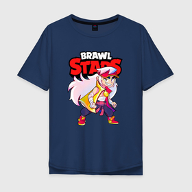 Мужская футболка хлопок Oversize с принтом ФЭНГ FANG BRAWL STARS в Петрозаводске, 100% хлопок | свободный крой, круглый ворот, “спинка” длиннее передней части | brawl | brawl stars | brawlstars | fang | бравлстарс | фанг | фанк | фэнг