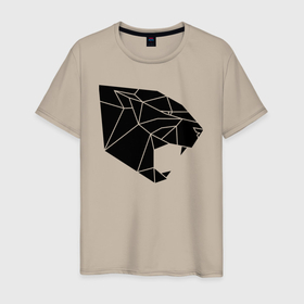Мужская футболка хлопок с принтом Triangle pantera в Новосибирске, 100% хлопок | прямой крой, круглый вырез горловины, длина до линии бедер, слегка спущенное плечо. | art | design | fangs | hype | jaw | minimalism | muzzle | pantera | stylization | vanguard | авангард | дизайн | клыки | минимализм | мскусство | пантера | пасть | стилизация | хайп