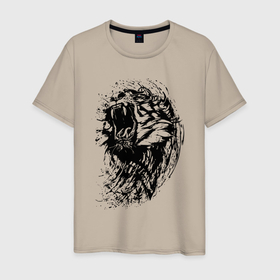 Мужская футболка хлопок с принтом Тигриная пасть в Белгороде, 100% хлопок | прямой крой, круглый вырез горловины, длина до линии бедер, слегка спущенное плечо. | fangs | grin | jaw | muzzle | tiger | клыки | оскал | пасть | тигр