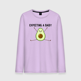 Мужской лонгслив хлопок с принтом Expecting a baby в Екатеринбурге, 100% хлопок |  | авокадо | косточка | надпись | плод