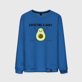 Мужской свитшот хлопок с принтом Expecting a baby в Петрозаводске, 100% хлопок |  | Тематика изображения на принте: авокадо | косточка | надпись | плод