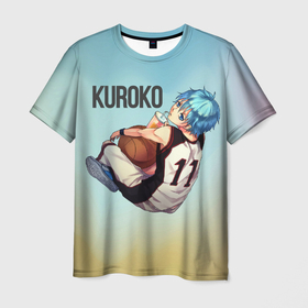 Мужская футболка 3D с принтом Тецуя Куроко в Петрозаводске, 100% полиэфир | прямой крой, круглый вырез горловины, длина до линии бедер | kuroko no basuke | аниме | арт | баскетбол куроко | графика | спорт