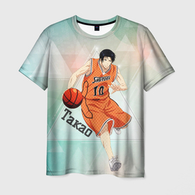 Мужская футболка 3D с принтом Казунари Такао в Петрозаводске, 100% полиэфир | прямой крой, круглый вырез горловины, длина до линии бедер | kuroko no basuke | аниме | арт | баскетбол куроко | графика | спорт
