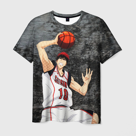 Мужская футболка 3D с принтом Кагами Тайга в Петрозаводске, 100% полиэфир | прямой крой, круглый вырез горловины, длина до линии бедер | kuroko no basuke | аниме | арт | баскетбол куроко | графика | спорт