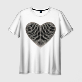 Мужская футболка 3D с принтом HEART PRINT в Кировске, 100% полиэфир | прямой крой, круглый вырез горловины, длина до линии бедер | aesthetics | alt | drain | heart | tiktok | альт | дрейн | сердце | тикток