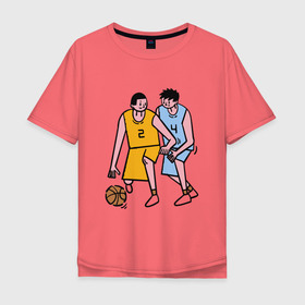 Мужская футболка хлопок Oversize с принтом Баскетбол Куроко 2022 в Санкт-Петербурге, 100% хлопок | свободный крой, круглый ворот, “спинка” длиннее передней части | аниме | баскетбол | вектор | игра | манга | минимализм