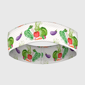 Повязка на голову 3D с принтом Овощи с огорода в Петрозаводске,  |  | грядка | лето | овощи | овощной | огород