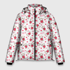 Мужская зимняя куртка 3D с принтом Маленькие мышки в Новосибирске, верх — 100% полиэстер; подкладка — 100% полиэстер; утеплитель — 100% полиэстер | длина ниже бедра, свободный силуэт Оверсайз. Есть воротник-стойка, отстегивающийся капюшон и ветрозащитная планка. 

Боковые карманы с листочкой на кнопках и внутренний карман на молнии. | Тематика изображения на принте: зверюшка | милые | мышка | мышки | мышь