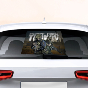 Наклейка на авто - для заднего стекла с принтом EFT Art , ПВХ | Точные размеры наклейки зависят от выбранного изображения (ширина не больше 75 мм, высота не больше 45 мм) | Тематика изображения на принте: 