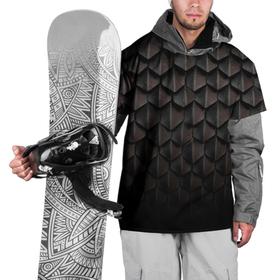 Накидка на куртку 3D с принтом Чешуя Дракона black edition , 100% полиэстер |  | дракон | мифические | сказка | фентези | черный | чешуя