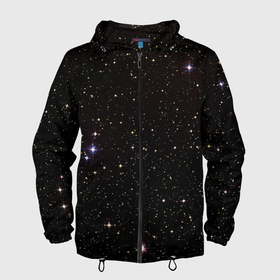 Мужская ветровка 3D с принтом Ночное звездное небо в Екатеринбурге, 100% полиэстер | подол и капюшон оформлены резинкой с фиксаторами, два кармана без застежек по бокам, один потайной карман на груди | астрономия | вселенная | галактика | детские | звездное небо | звезды | космос | небо | созвездия