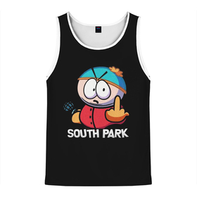 Мужская майка 3D с принтом Южный парк Эрик | South Park в Тюмени, 100% полиэстер | круглая горловина, приталенный силуэт, длина до линии бедра. Пройма и горловина окантованы тонкой бейкой | eric | south park | мультфильм | саус парк | сауспарк | сериал | эрик | южный парк