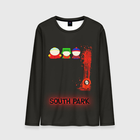 Мужской лонгслив 3D с принтом Южный парк главные персонажи | South Park в Курске, 100% полиэстер | длинные рукава, круглый вырез горловины, полуприлегающий силуэт | eric | kenny | kyle | south park | stanley | кайл | кенни | мультфильм | саус парк | сауспарк | сериал | стэн | эрик | южный парк