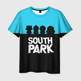 Мужская футболка 3D с принтом Южный парк персонажи | South Park в Санкт-Петербурге, 100% полиэфир | прямой крой, круглый вырез горловины, длина до линии бедер | eric | kenny | kyle | south park | stanley | кайл | кенни | мультфильм | саус парк | сауспарк | сериал | стэн | эрик | южный парк