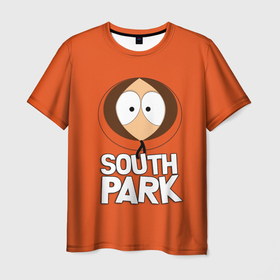 Мужская футболка 3D с принтом Южный парк Кенни | South Park в Санкт-Петербурге, 100% полиэфир | прямой крой, круглый вырез горловины, длина до линии бедер | kenny | south park | кенни | мультфильм | саус парк | сауспарк | сериал | южный парк