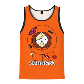 Мужская майка 3D с принтом South Park   Южный парк Кенни в Тюмени, 100% полиэстер | круглая горловина, приталенный силуэт, длина до линии бедра. Пройма и горловина окантованы тонкой бейкой | kenny | south park | кенни | мультфильм | саус парк | сауспарк | сериал | южный парк