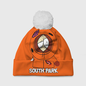 Шапка 3D c помпоном с принтом South Park   Южный парк Кенни в Санкт-Петербурге, 100% полиэстер | универсальный размер, печать по всей поверхности изделия | kenny | south park | кенни | мультфильм | саус парк | сауспарк | сериал | южный парк
