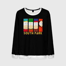 Мужской свитшот 3D с принтом South Park   Южный парк главные герои в Тюмени, 100% полиэстер с мягким внутренним слоем | круглый вырез горловины, мягкая резинка на манжетах и поясе, свободная посадка по фигуре | eric | kenny | kyle | south park | stanley | кайл | кенни | мультфильм | саус парк | сауспарк | сериал | стэн | эрик | южный парк